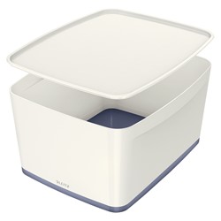 Leitz MyBox® Aufbewahrungsbox Mittel mit Deckel, Weiß