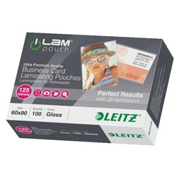 Leitz iLAM Heißlaminierfolien 60 x 90 mm, 125 mic, Farblos