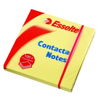 Esselte 83003 - Haft-Notizzettel ›Contacta-Notes‹, 75x75 mm, Gelb