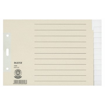 Leitz 12260085 - Register Blanko, Papier, Grau, 12 Blatt