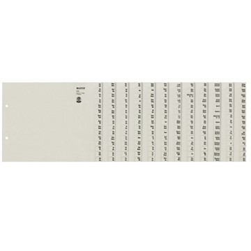 Leitz 13120085 - Registerserien zur alphabetischen Ablage, Papier, Grau