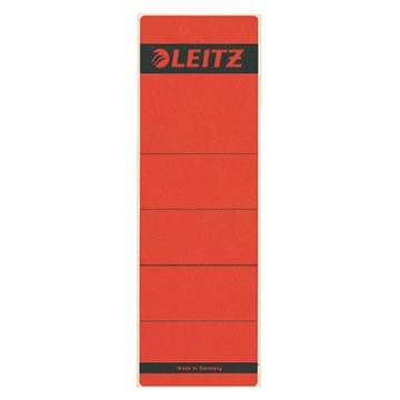 Leitz 16420025 - Rückenschilder für Standard- und Hartpappe-Ordner, kurz, breit, Rot