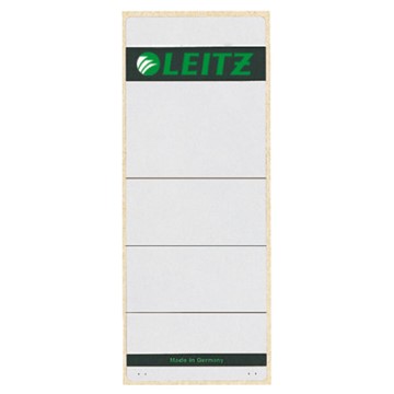 Leitz 16470085 - Rückenschilder für Standard- und Hartpappe-Ordner, extra kurz, breit, Grau