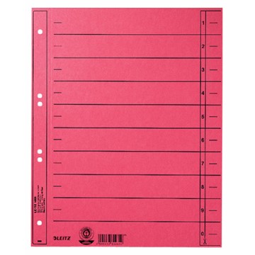Leitz 16580025 - Trennblatt, durchgefärbt, A4 Überbreite, Rot