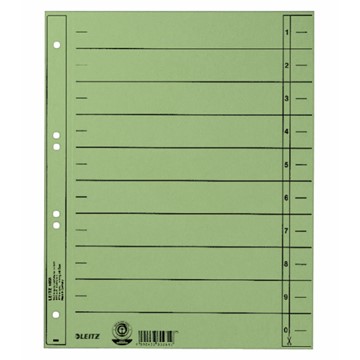 Leitz 16580055 - Trennblatt, durchgefärbt, A4 Überbreite, Grün