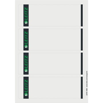 Leitz 16850085 - PC Rückenschilder für Qualitäts-Ordner 180°, (Standard und Hartpappe), kurz, breit, Grau