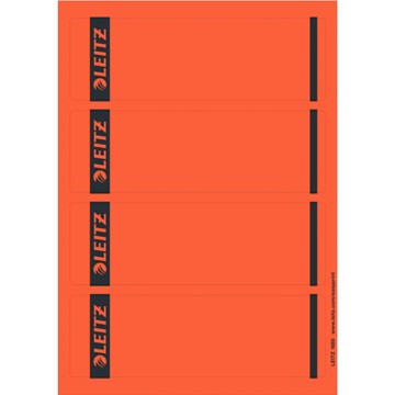 Leitz 16852025 - PC Rückenschilder für Qualitäts-Ordner 180° (Standard und Hartpappe), kurz, breit, Rot