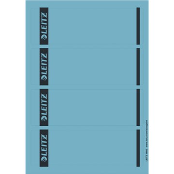 Leitz 16852035 - PC Rückenschilder für Qualitäts-Ordner 180° (Standard und Hartpappe), kurz, breit, Blau