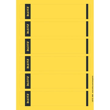 Leitz 16862015 - PC Rückenschilder für Qualitäts-Ordner 180°, kurz, schmal, Gelb