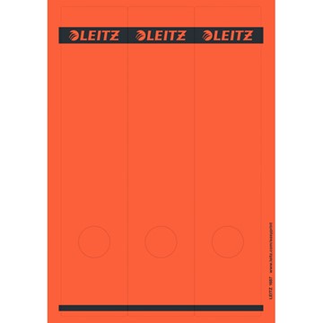 Leitz 16870025 - PC Rückenschilder für Qualitäts-Ordner 180° (Standard und Hartpappe), lang, breit, Rot