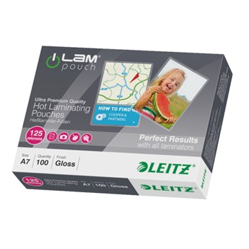 Leitz 33805 - iLAM Heißlaminierfolien A7, 125 mic, Farblos