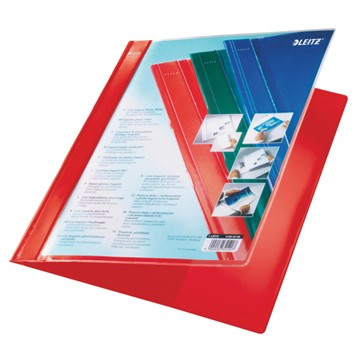 Leitz 41930025 - Exquisit Plastik-Schnellhefter mit Präsentationstasche, A4 Überbreite, Rot
