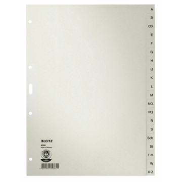 Leitz 43000085 - Register A-Z, Papier, Grau