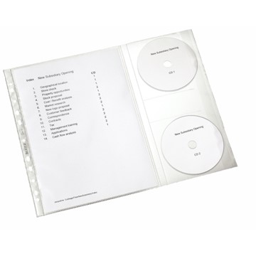 Leitz 47613003 - Prospekthülle mit CD-Klappe, A4, genarbt