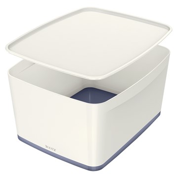 Leitz 52161001 - MyBox® Aufbewahrungsbox Mittel mit Deckel, Weiß
