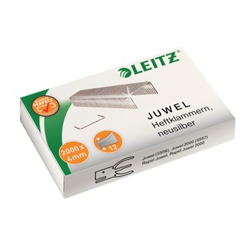 Leitz 56410000 - JUWEL Heftklammern, Schenkellänge 4 mm, 2000 Stück