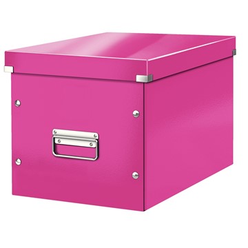 Leitz 61080023 - Click & Store Aufbewahrungs- und Transportbox Cube Groß, Pink