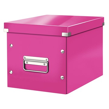 Leitz 61090023 - Click & Store Aufbewahrungs- und Transportbox Cube Mittel, Pink