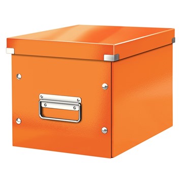 Leitz 61090044 - Click & Store Aufbewahrungs- und Transportbox Cube Mittel, Orange