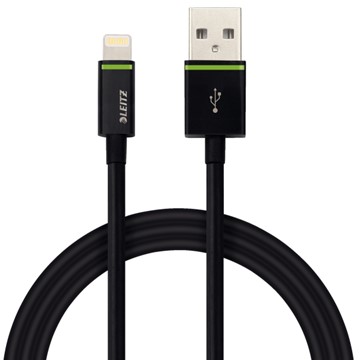 Leitz 62130095 - Complete Lightning auf USB-Kabel XL, 2 m, Schwarz