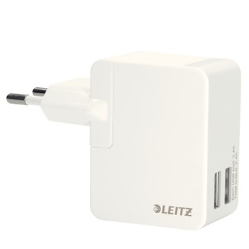 Leitz 62170001 - Complete universelles 2x USB-Netzteil Ladegerät, 12 W, weiß