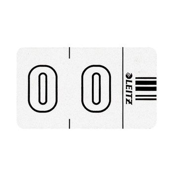 Leitz 66000000 - Orgacolor® Ziffernsignale auf Streifen, Aufdruck "0", Weiß