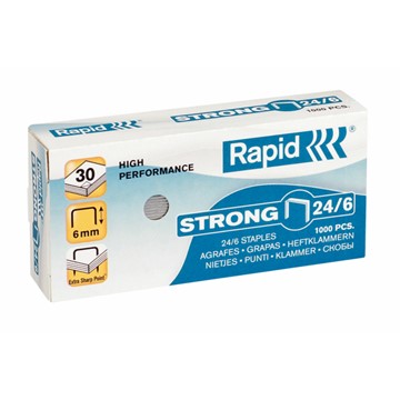 Rapid 24855800 - Strong Heftklammern 24/6, Schenkellänge 6 mm, 1000 Stück