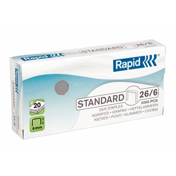 Rapid 24861800 - Standard Heftklammern 26/6, Schenkellänge 6 mm, 5000 Stück