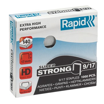 Rapid 24871600 - SuperStrong Heftklammern 9/17, Schenkellänge 17 mm, 1000 Stück