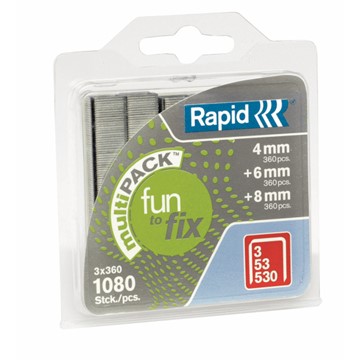 Rapid 40108715 - Nr. 53 Feindrahtklammer Fun to Fix, 4-6-8 mm Schenkellänge