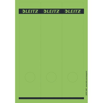Leitz 16870055 - PC Rückenschilder für Qualitäts-Ordner 180°, (Standard und Hartpappe), lang, breit, Grün