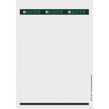 Leitz 16870085 - PC Rückenschilder für Qualitäts-Ordner 180° (Standard und Hartpappe), lang, breit, Grau