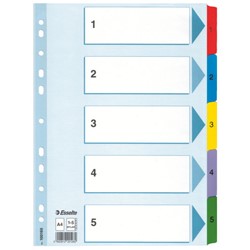 Esselte Register Zahlen, Karton, Mehrfarbig