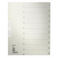 Leitz Register Zahlen, Papier, Grau, 10 Blatt