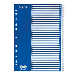 Leitz Register Zahlen, Plastik, Weiß, 31 Blatt