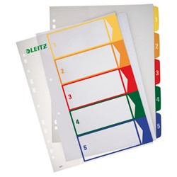 Leitz PC-beschriftbares Register, Plastik, Zahlen 1-5