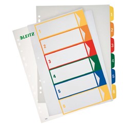 Leitz PC-beschriftbares Register, Plastik, Zahlen 1-6