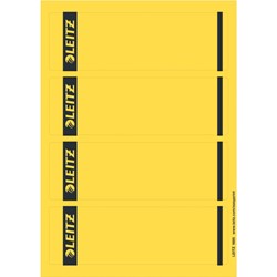 Leitz PC Rückenschilder für Qualitäts-Ordner 180° (Standard und Hartpappe), kurz, breit, Gelb