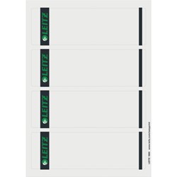 Leitz PC Rückenschilder für Qualitäts-Ordner 180°, (Standard und Hartpappe), kurz, breit, Grau