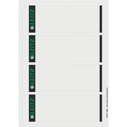 Leitz PC Rückenschilder für Qualitäts-Ordner 180°, (Standard und Hartpappe), kurz, breit, Grau