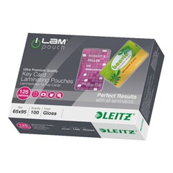 Leitz iLAM Heißlaminierfolien 65 x 95 mm, 125 mic, Farblos