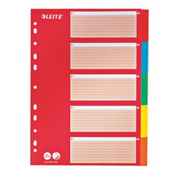 Leitz Register Blanko, Karton, Mehrfarbig, 5 Blatt