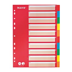 Leitz Register Blanko, Karton, Mehrfarbig, 10 Blatt