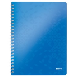 Leitz WOW Collegeblock, A4, Liniert, Blau Metallic