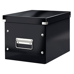 Leitz Click & Store Aufbewahrungs- und Transportbox Cube Mittel, Schwarz