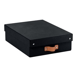 Leitz Puro Aufbewahrungsbox mit Deckel, mittelgroß, flach, 8L, 2er-Pack, Schwarz