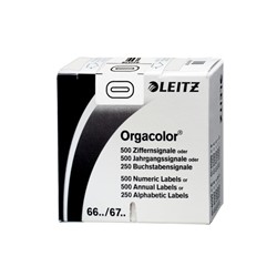 Leitz Orgacolor® Ziffernsignale auf Rolle, Aufdruck "0", Weiß