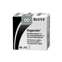 Leitz Orgacolor® Ziffernsignale auf Rolle, Aufdruck "8", Grau