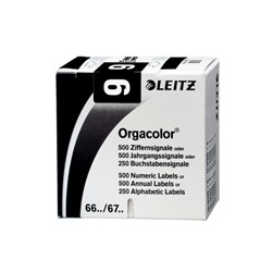 Leitz Orgacolor® Ziffernsignale auf Rolle, Aufdruck "9", Schwarz