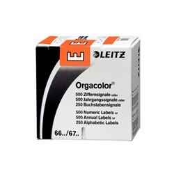 Leitz Orgacolor® Buchstabensignale auf Rolle, Aufdruck: E, Orange
